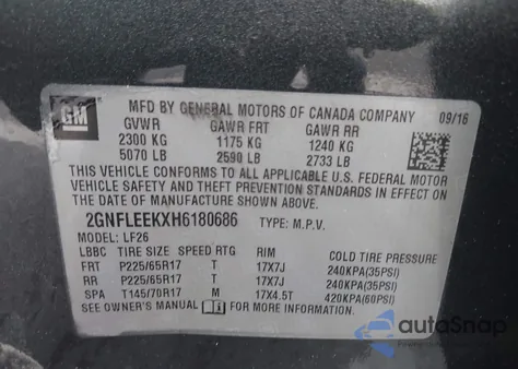 2017 Chevrolet Equinox Ls from USA, damaged, VIN 2GNFLEEKXH6180686